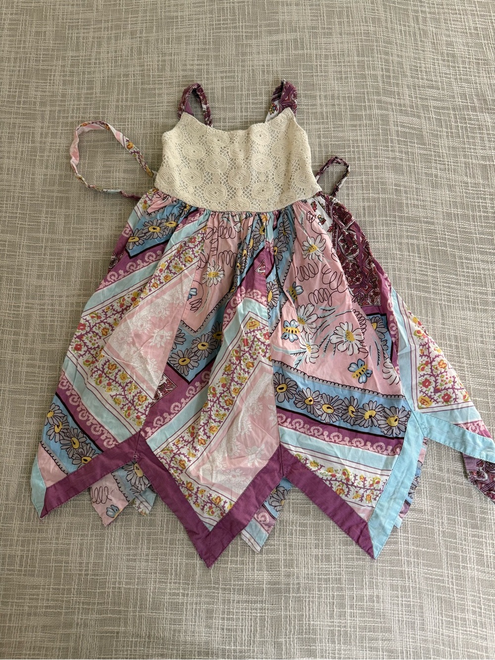 Heartworks Girls Boho Patchwork Handkerchief Dress Approx 4T